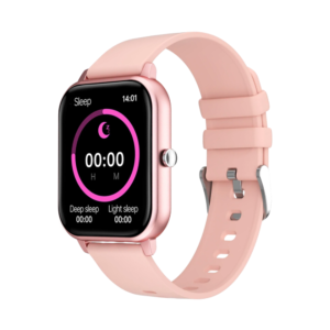 Smartwatch damski KELLO S50 - różowy, sportowy. Silikonowa opaska.