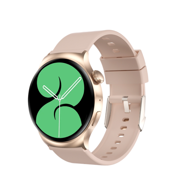 Smartwatch damski pudrowy róż + złoto - KELLO DX4 PRO - elegancki, sportowy